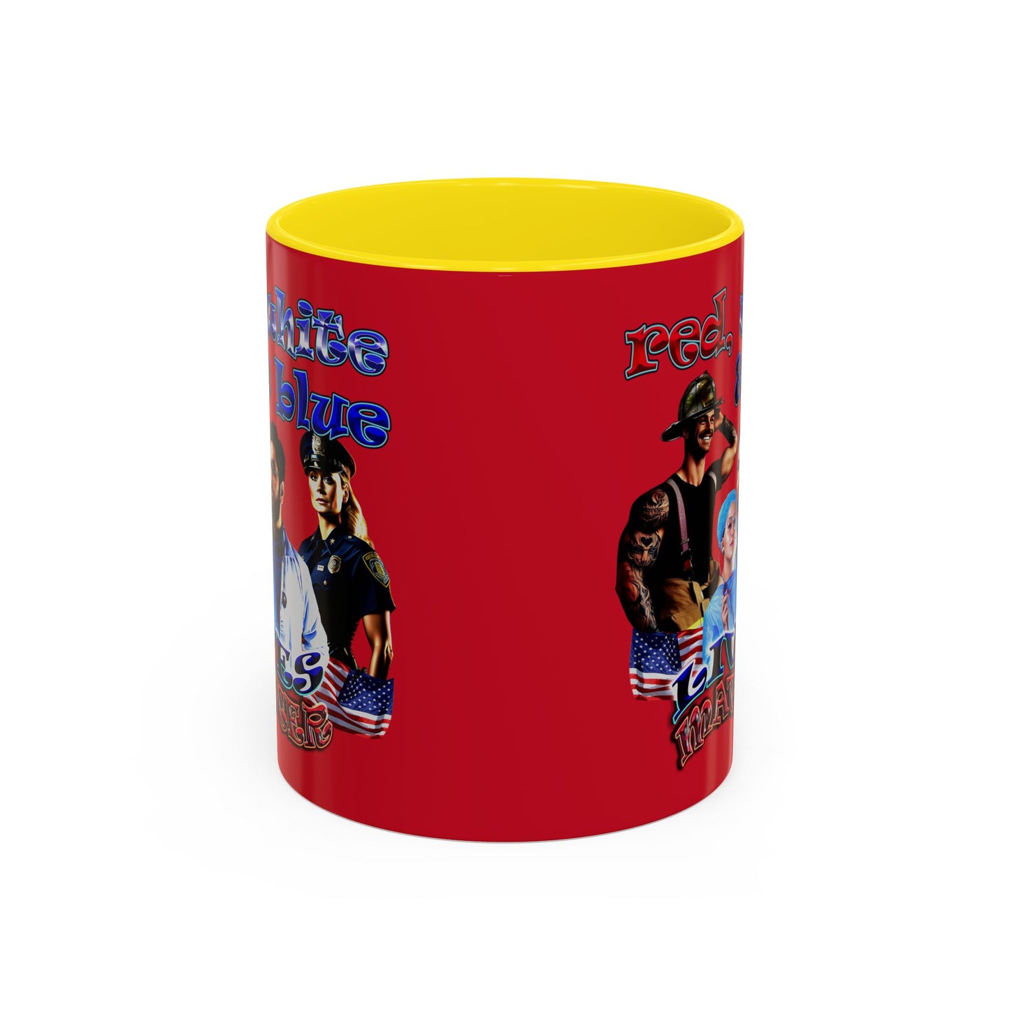 rw&b lives matter - Accent Mug (dark red)