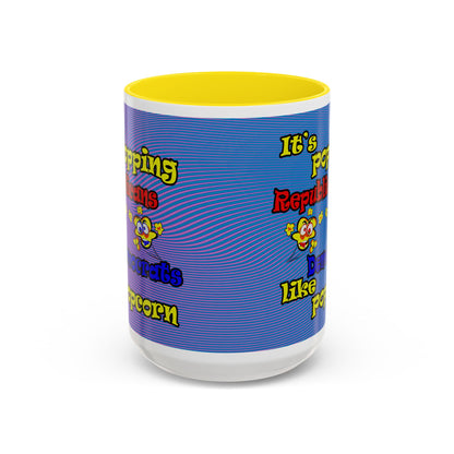popping like popcorn - Accent Mug (light blue-purple wave)