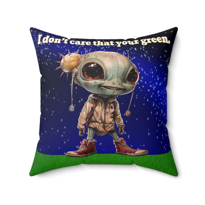 I don't care that your grey - Faux Suede Square Pillow - ('snoops' background)