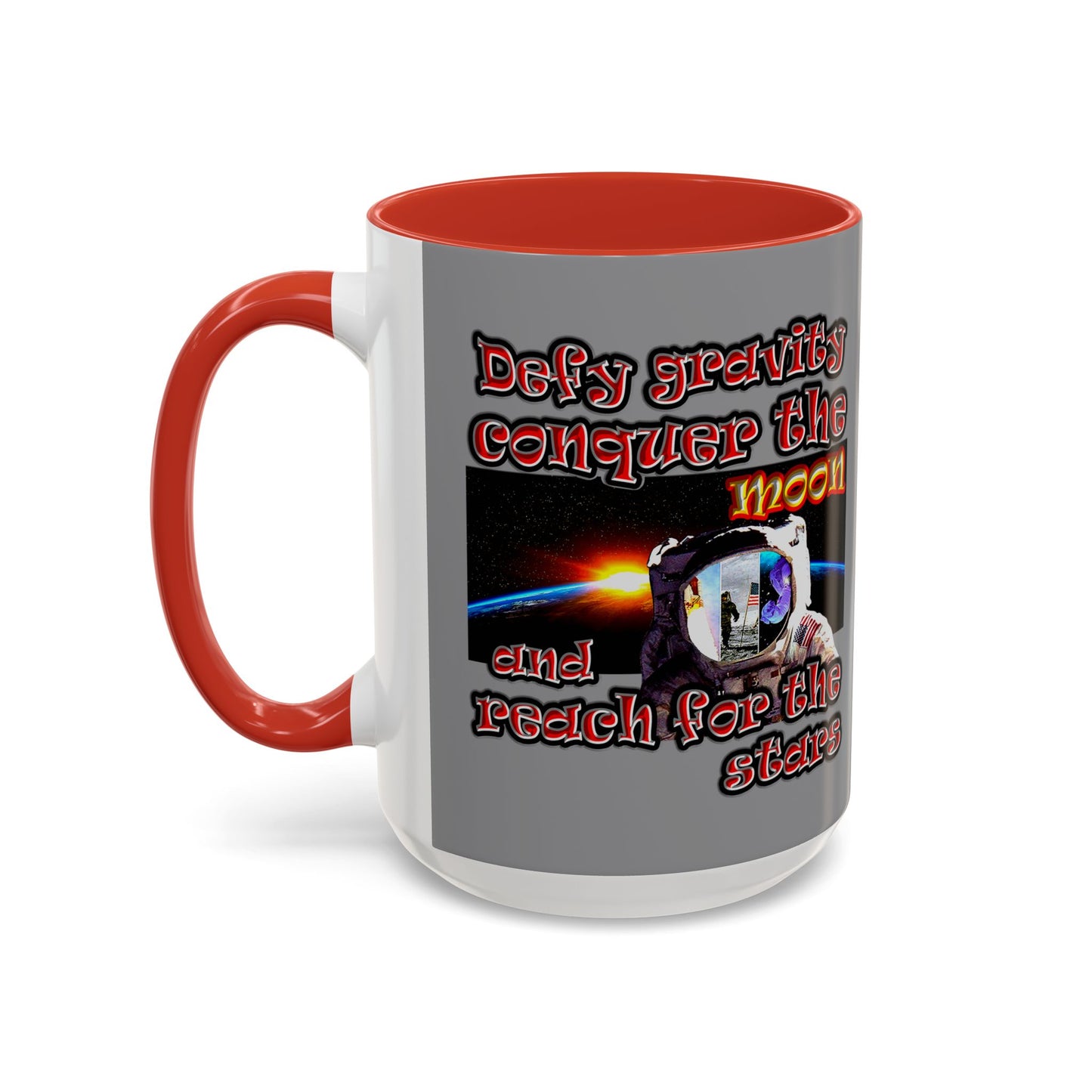 defy conquer reach - Accent Mug (grey)