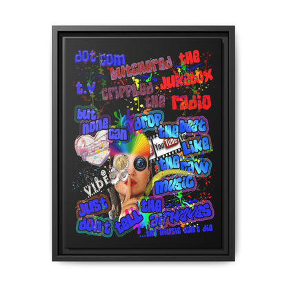 drop the beat - framed canvas art (black)