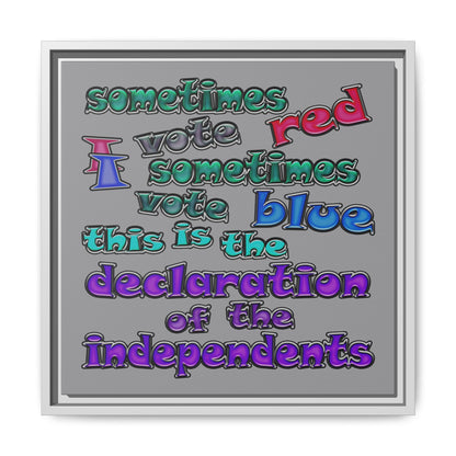 declaration of the independents - framed canvas art (grey)