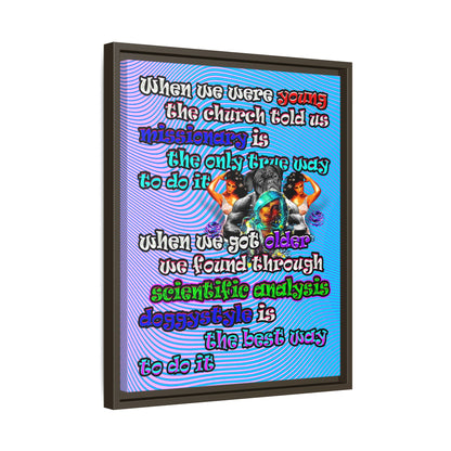 doggystyle - framed canvas art (light blue-purple wave)