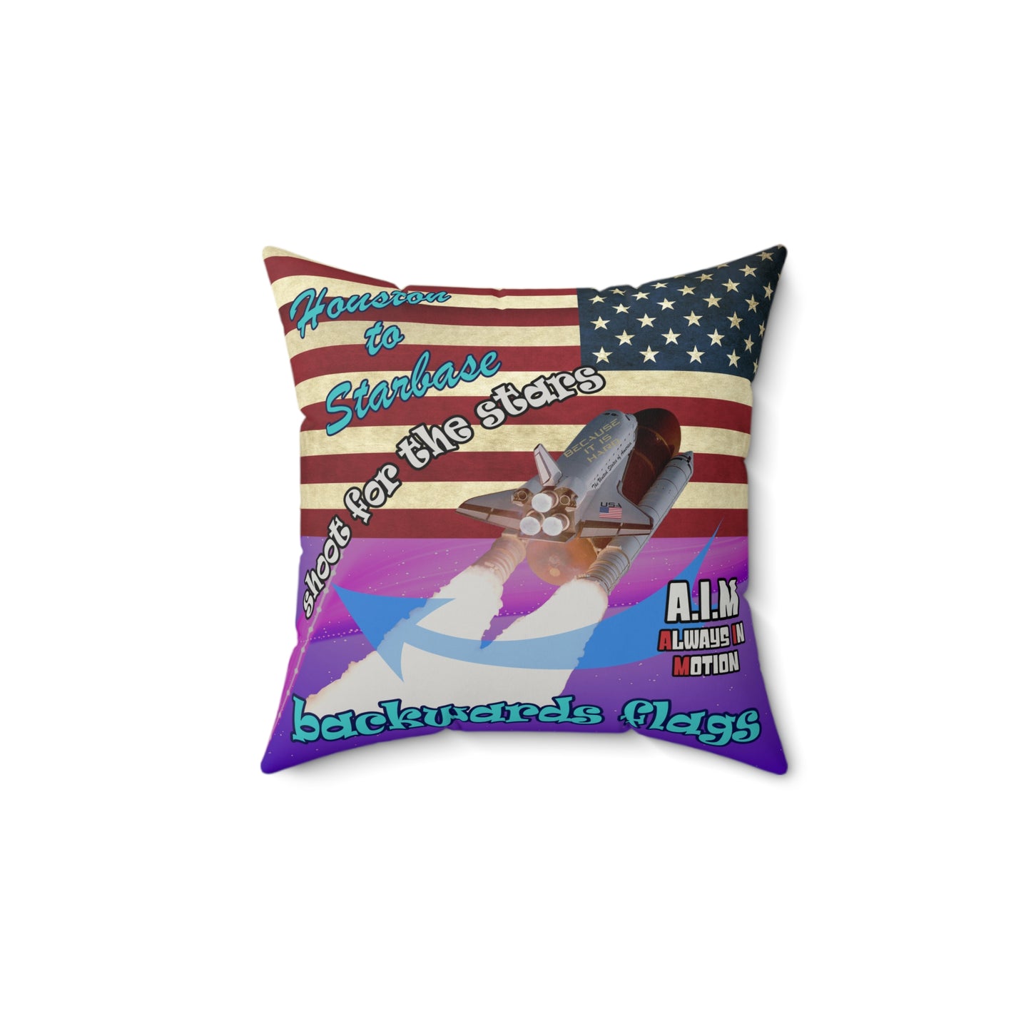 shoot for the stars - Faux Suede Square Pillow - (purple-pink wave)