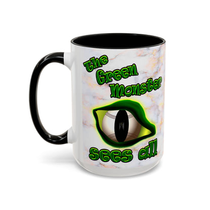 green monster - Accent Mug (white marble)