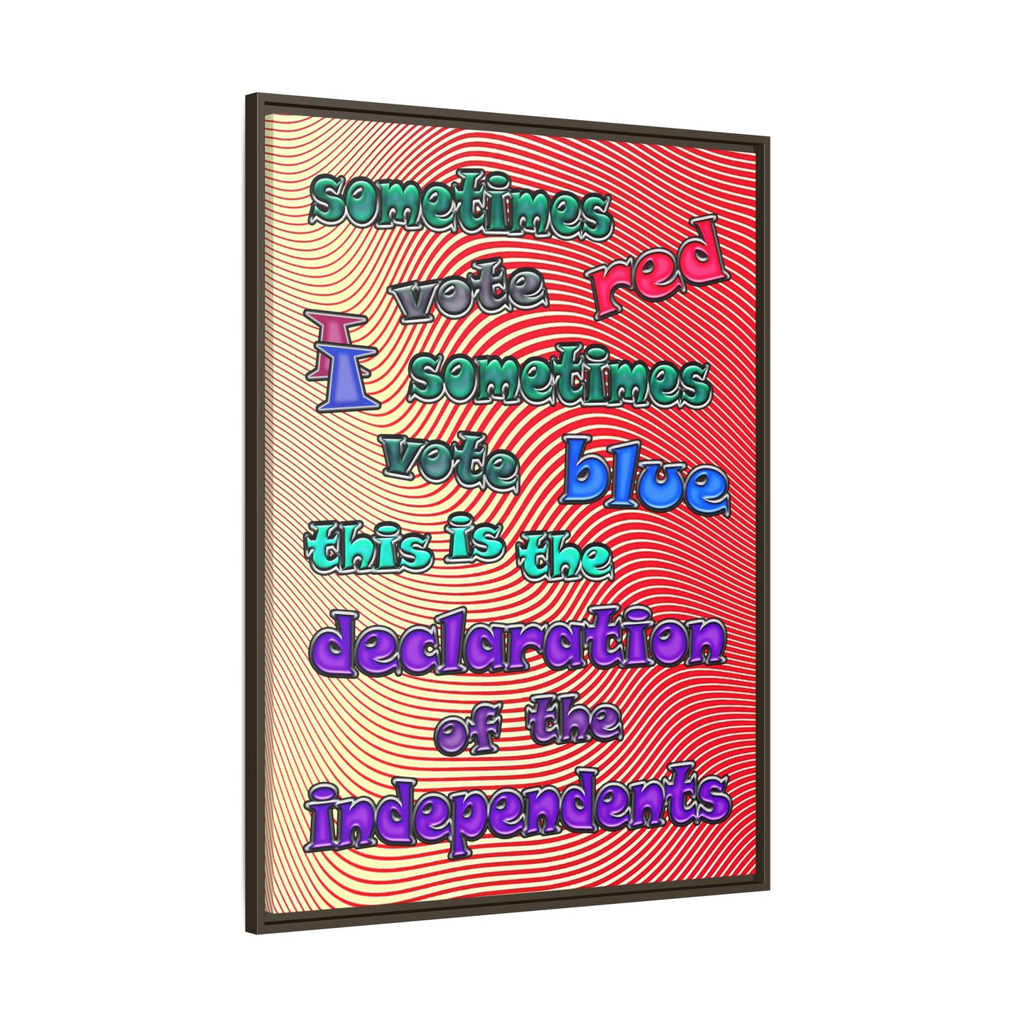 declaration of the independents - framed canvas art (yellow-orange wave)