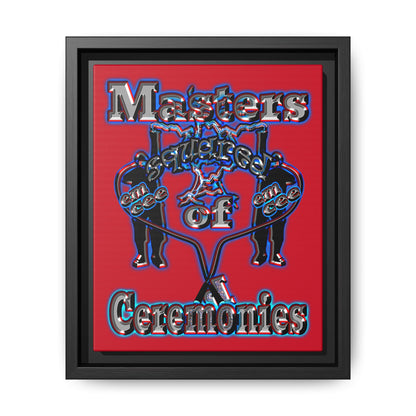 em cee squared - framed canvas art (dark red)