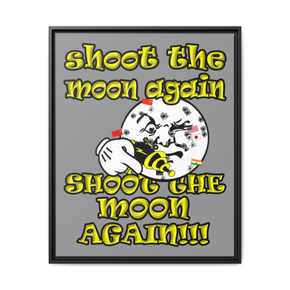 shoot the moon again - framed canvas art (grey)