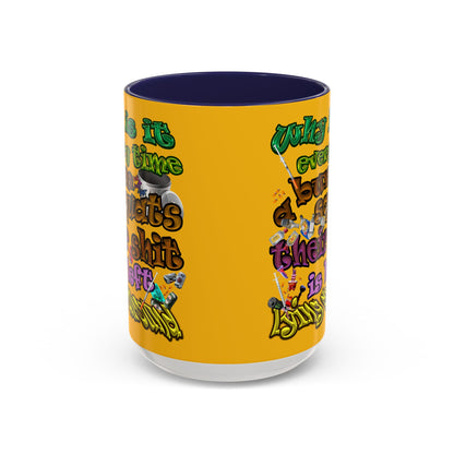 the bum's shit - Accent Mug (yellow)