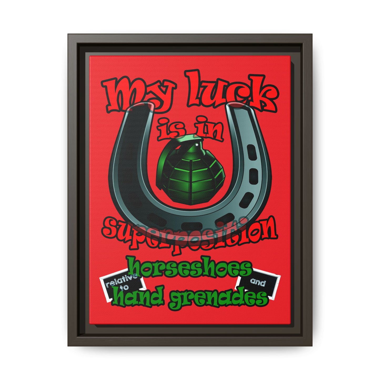 my luck - framed canvas art (red)