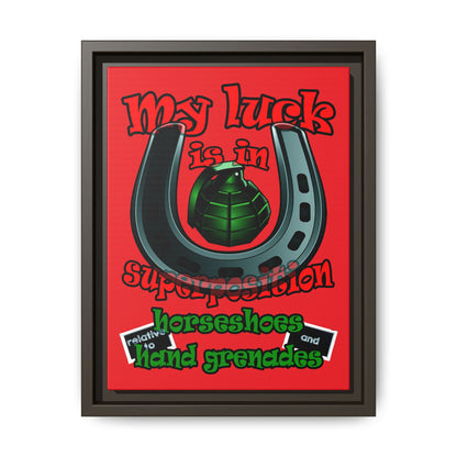 my luck - framed canvas art (red)