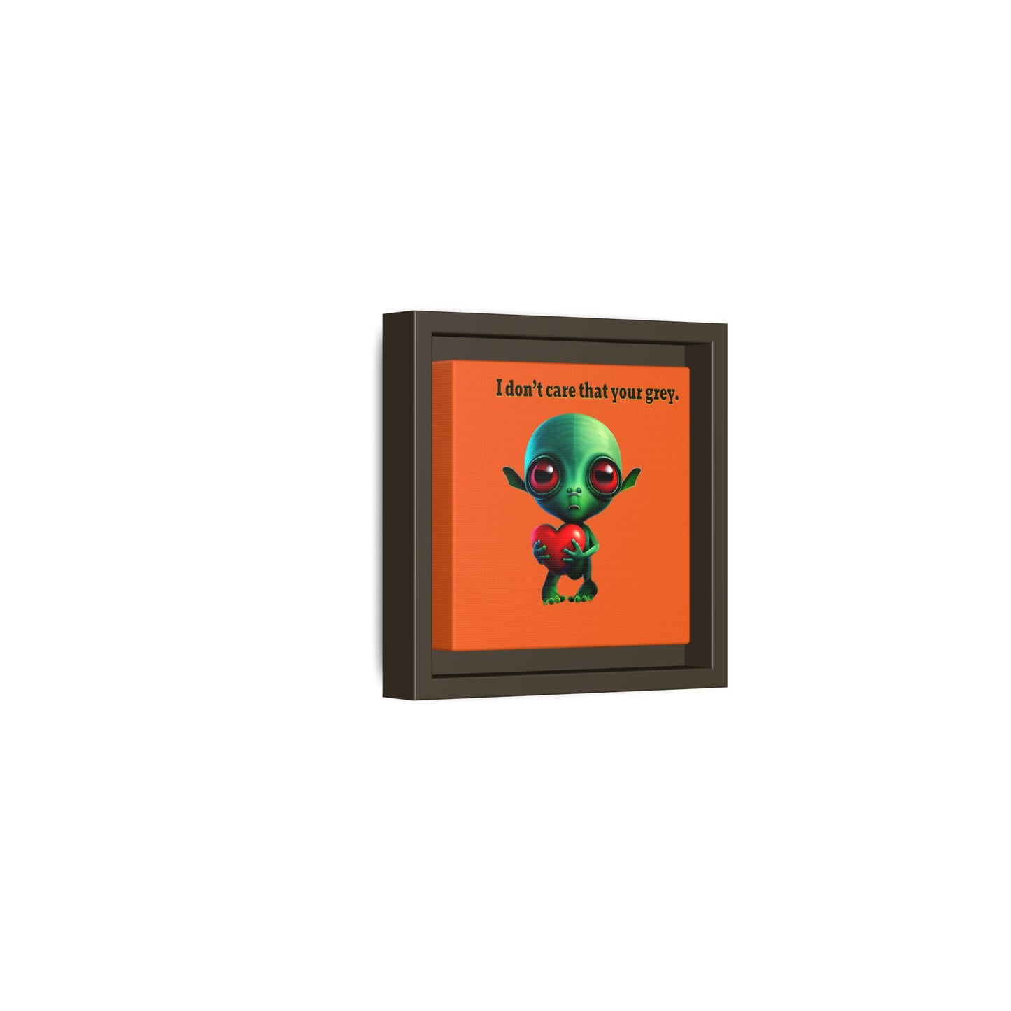 I don't care that your grey - framed canvas art (orange)