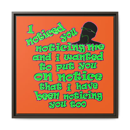 noticed you noticing - framed canvas art (orange)