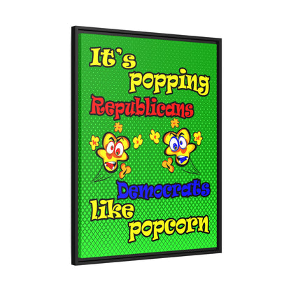 popping like popcorn - framed canvas art (logo green)