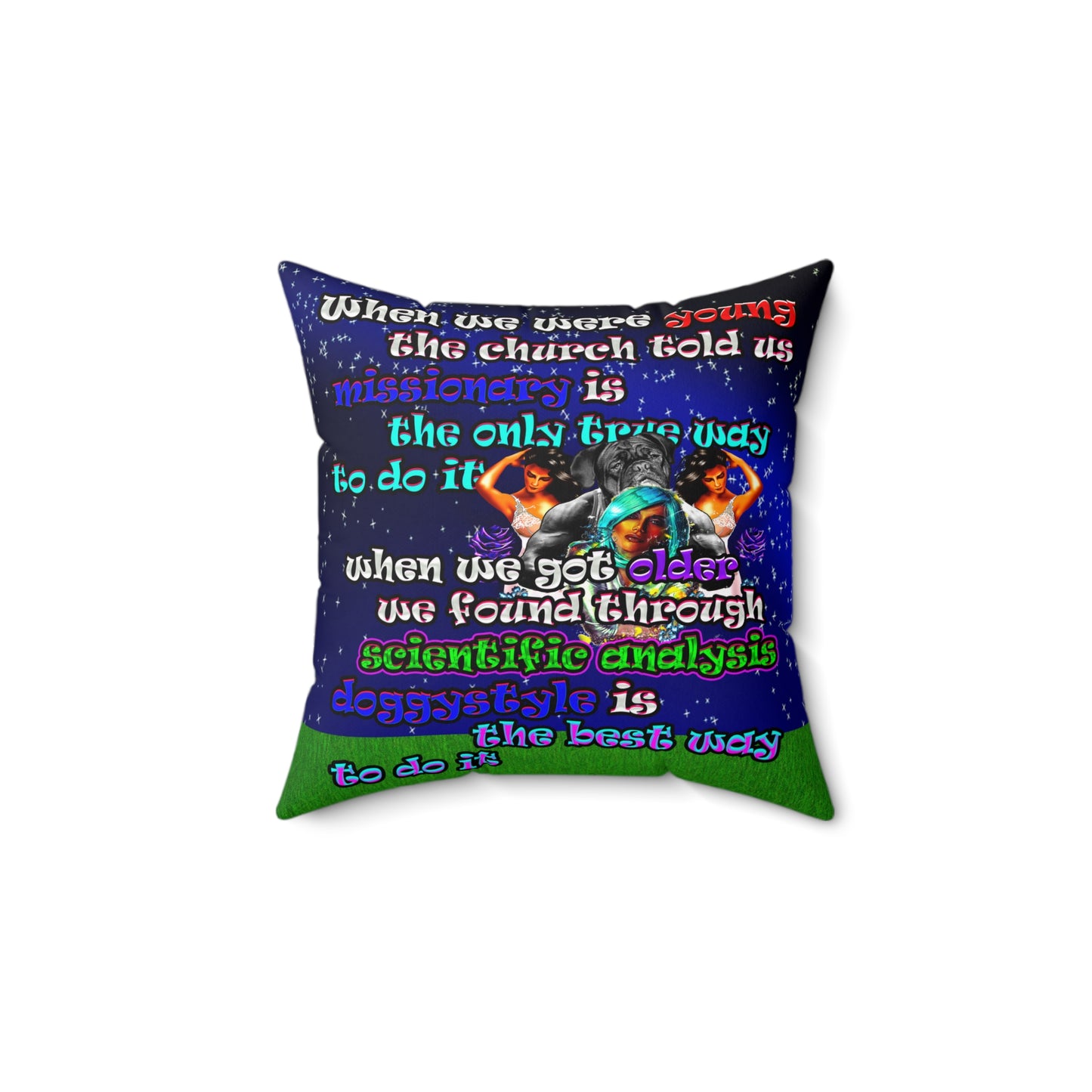 doggystyle - Spun Polyester Square Pillow - ('snoops' background)
