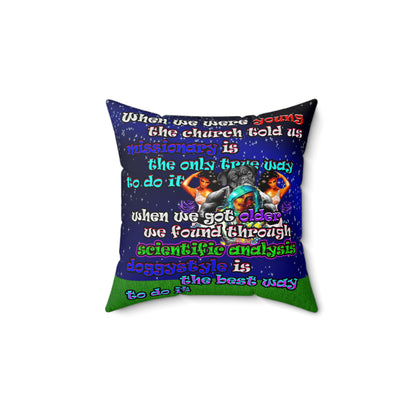 doggystyle - Spun Polyester Square Pillow - ('snoops' background)