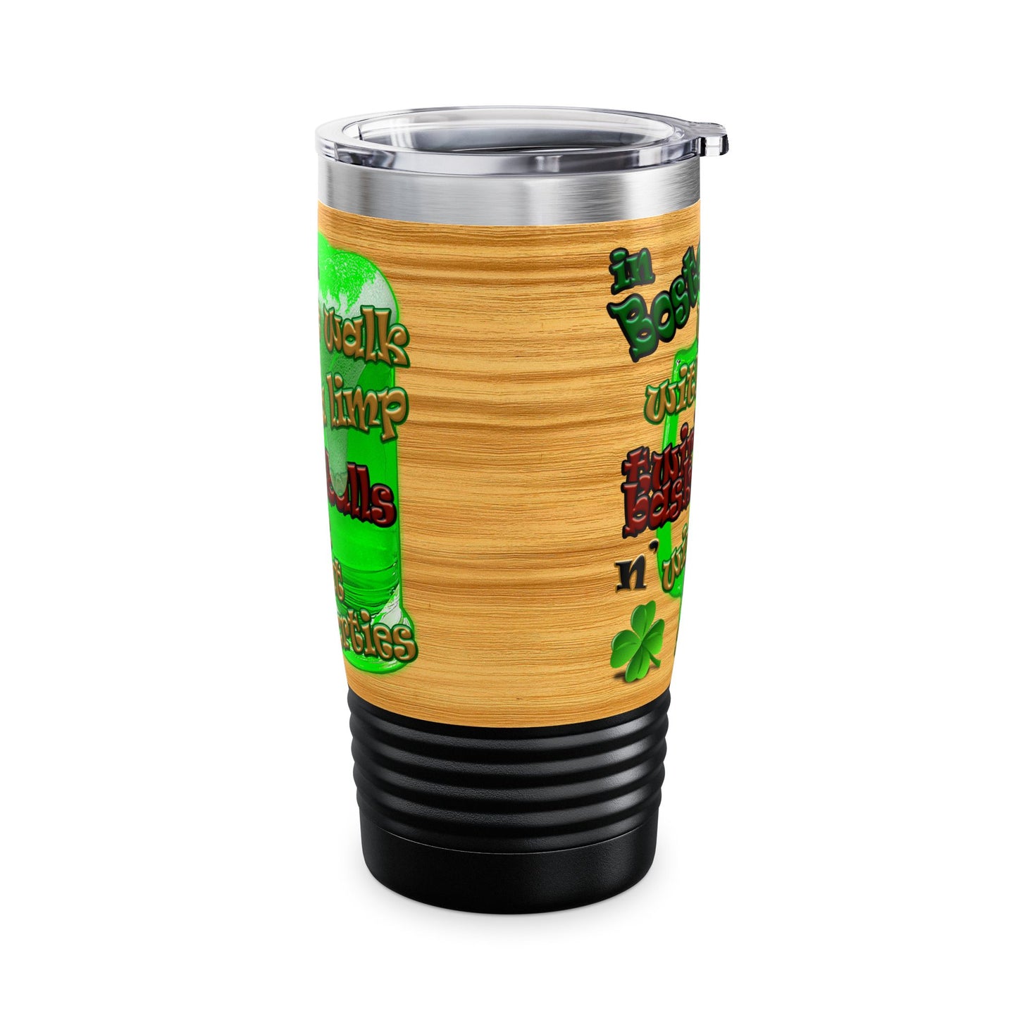 celtics logo - Ringneck Tumbler, 20oz (butterscotch wood finish)