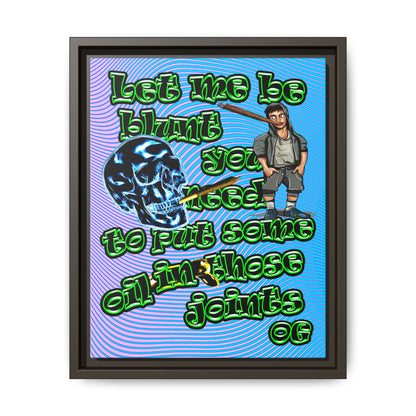 og - framed canvas art (light blue-purple wave)