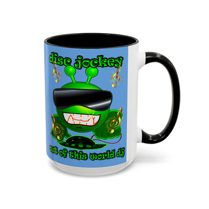 disc jockey - Accent Mug (light blue)