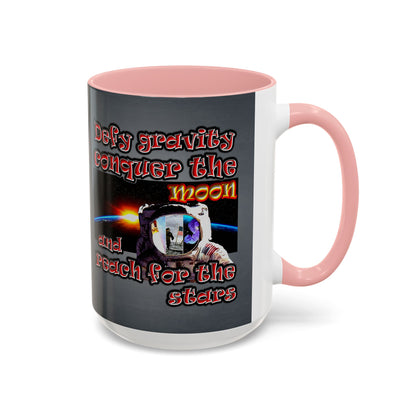defy conquer reach - Accent Mug (grey-light grey)