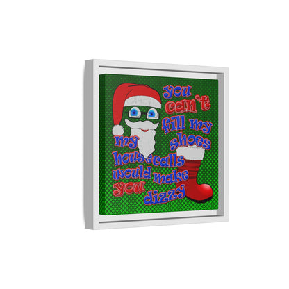 santa's shoes - framed canvas art (logo green)