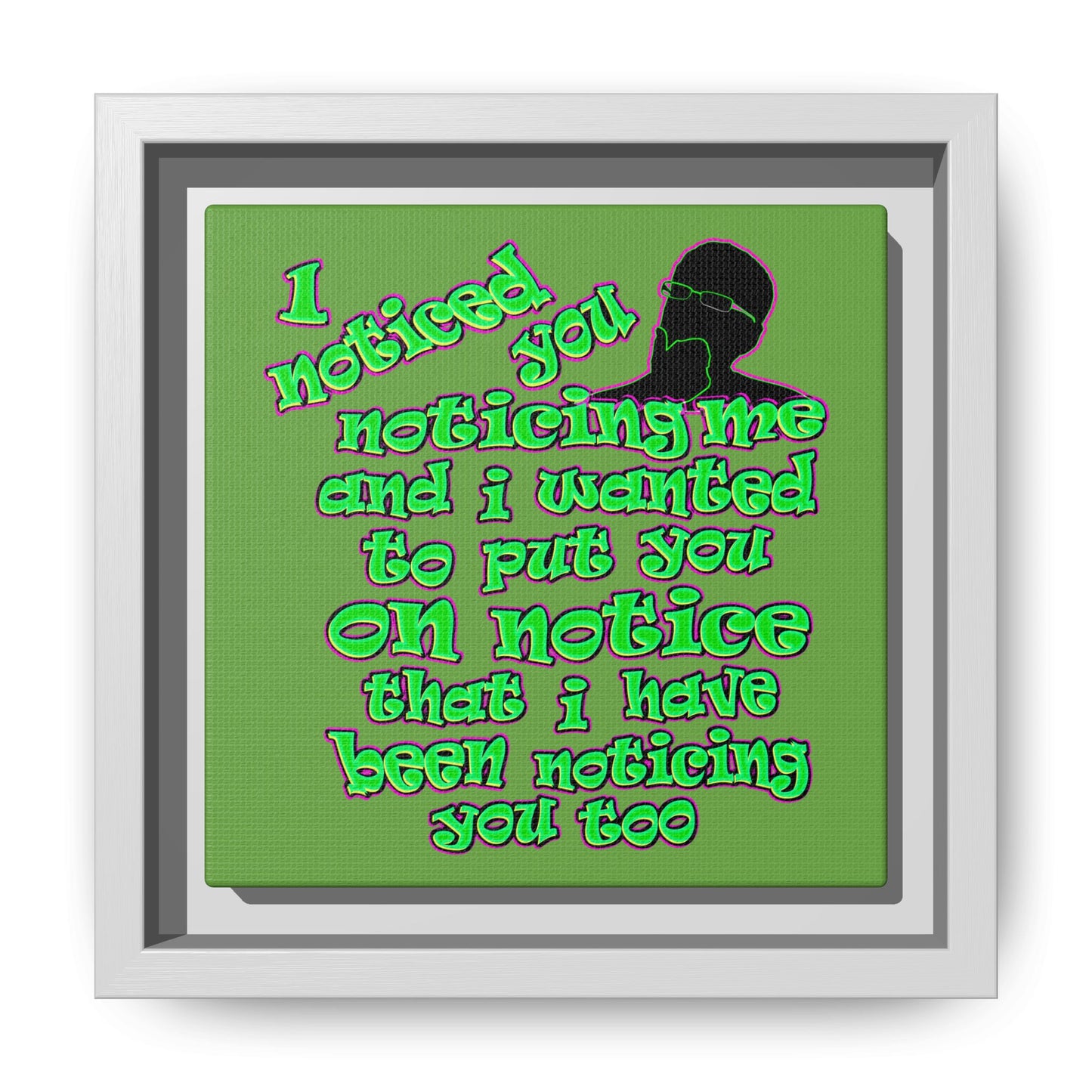noticed you noticing - framed canvas art (green)