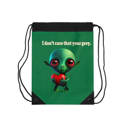 I don't care that your grey - Drawstring Bag (dark green)