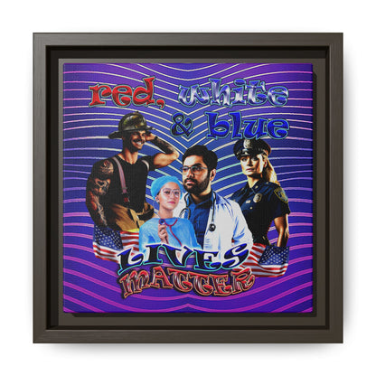 rw&b lives matter - framed canvas art (purple wave)
