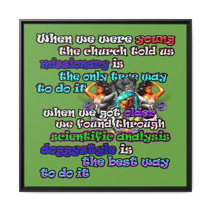 doggystyle - framed canvas art (green)