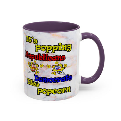 popping like popcorn - Accent Mug (white marble)
