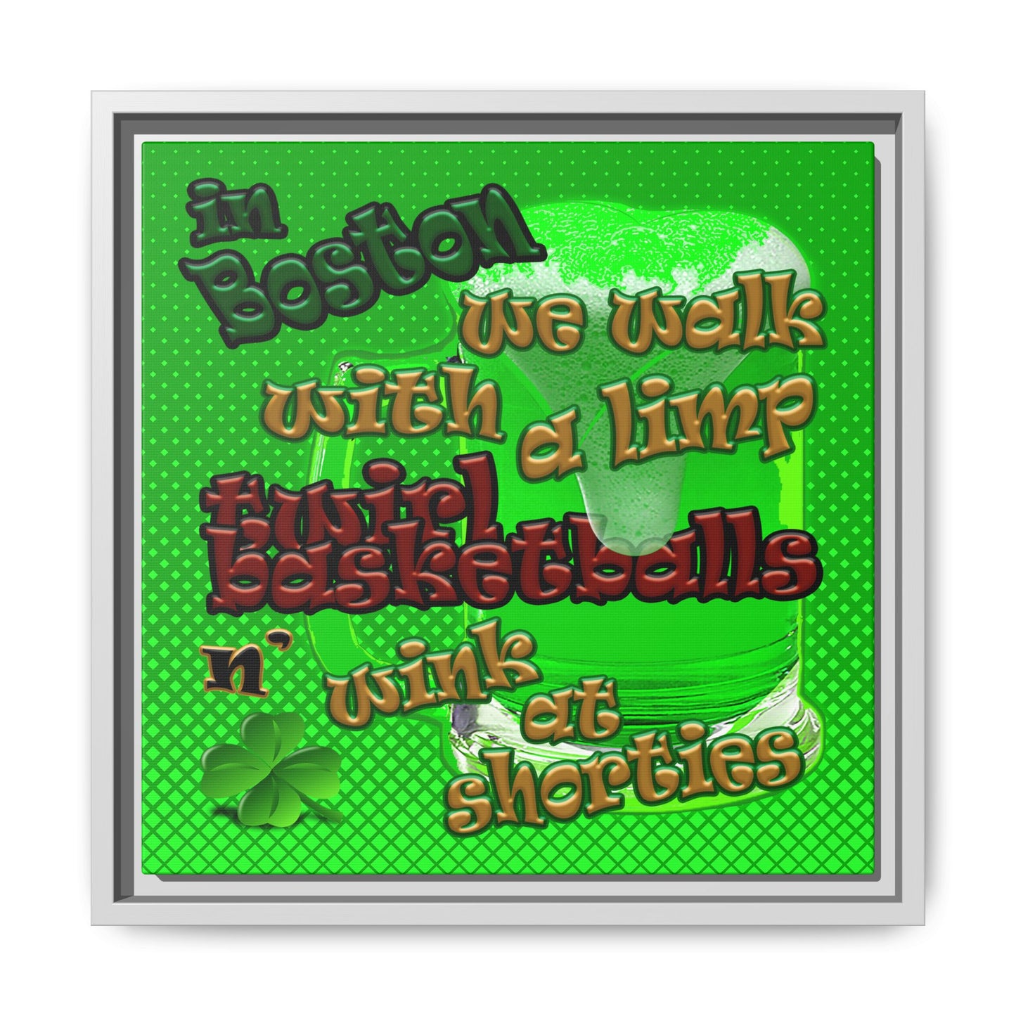 celtics logo - framed canvas art (logo green)