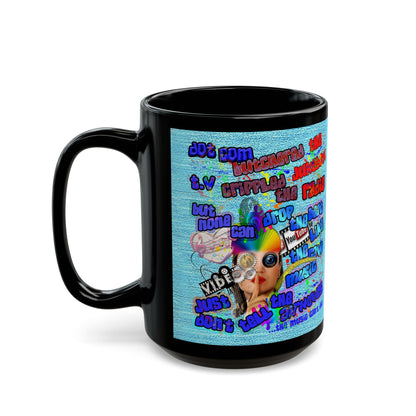 drop the beat - Black Mug (faded blue)