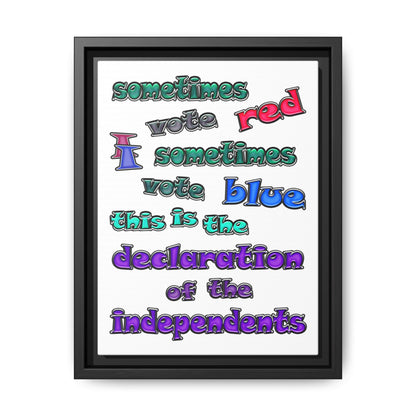 declaration of the independents - framed canvas art (white)