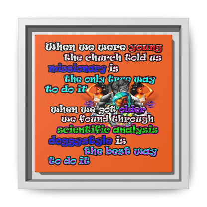 doggystyle - framed canvas art (orange)