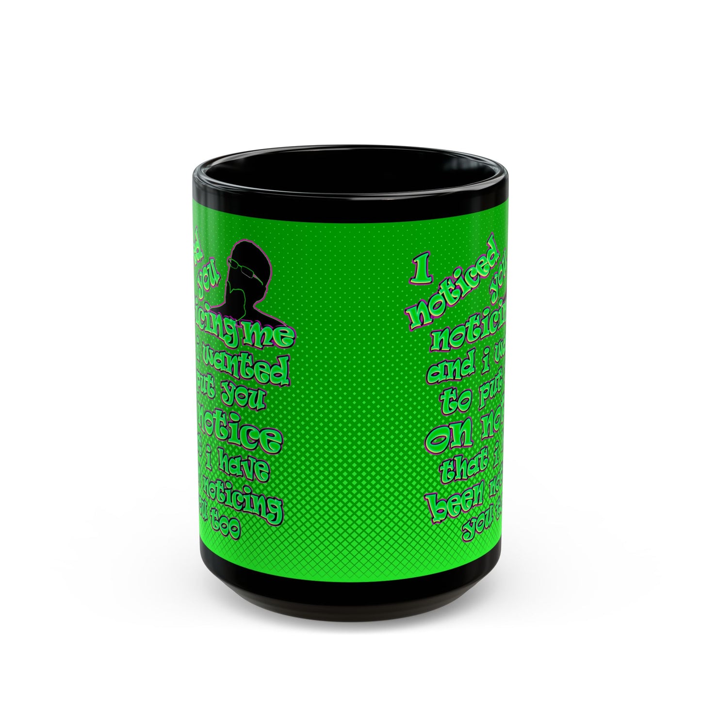 noticed you noticing - Black Mug (logo green)