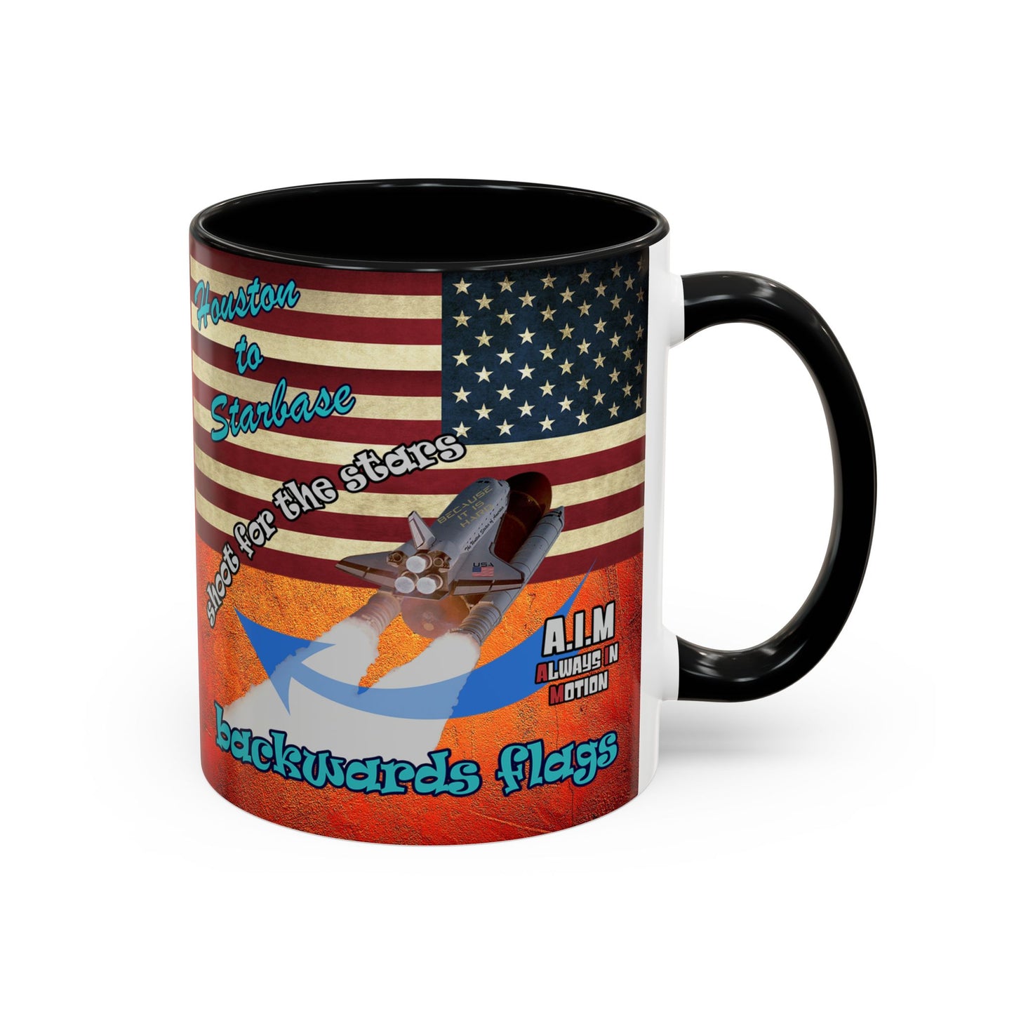 shoot for the stars - Accent Mug (burnt orange)