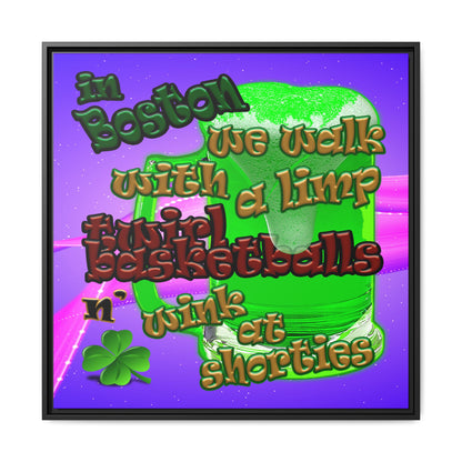 celtics logo - framed canvas art (purple-pink wave)
