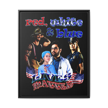 rw&b lives matter - framed canvas art (black)