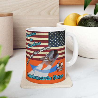 shoot for the stars - White Mug (orange)