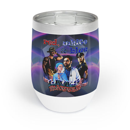 rw&b lives matter - Chill Wine Tumbler (grey-pink wave)