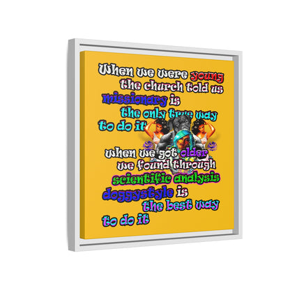 doggystyle - framed canvas art (yellow)