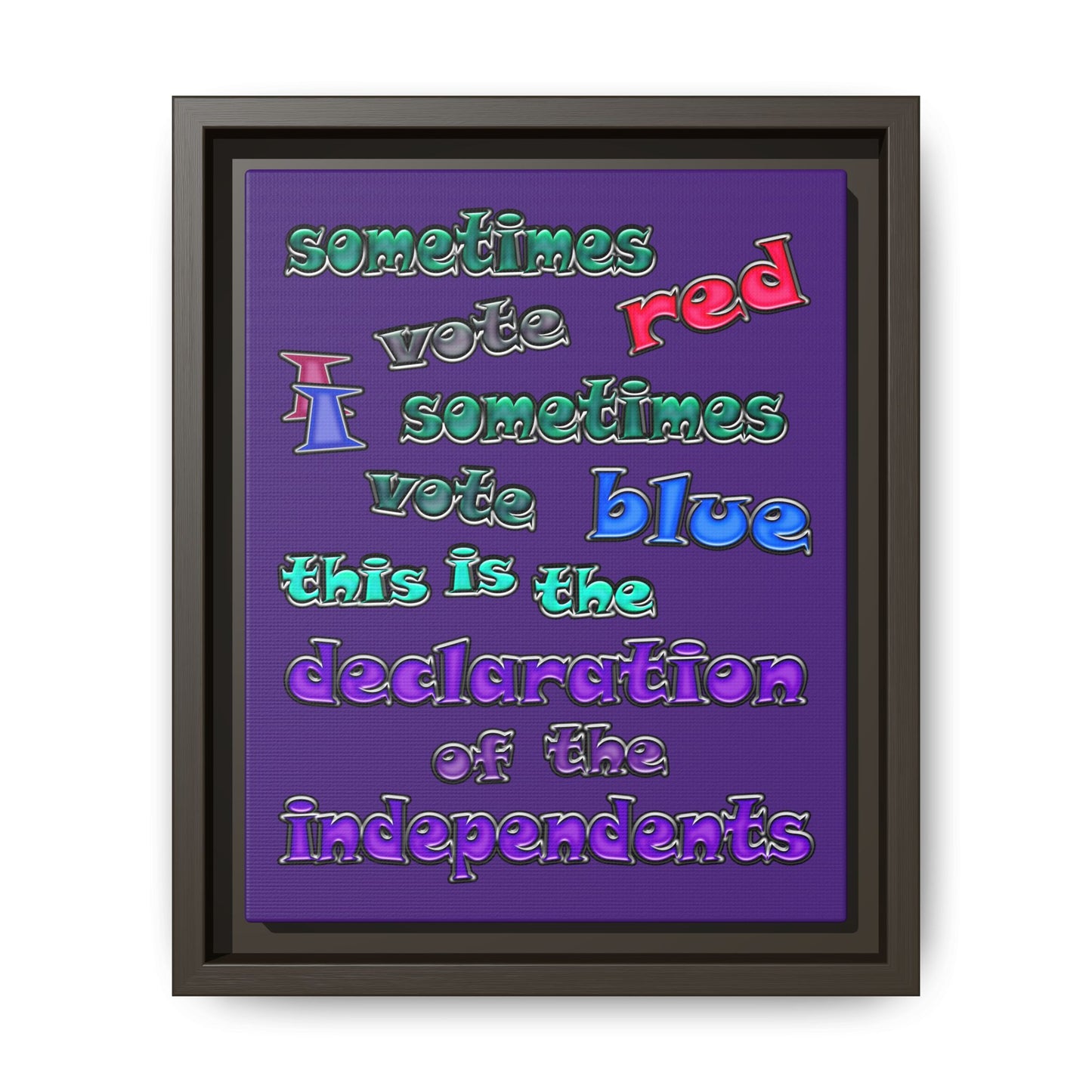 declaration of the independents - framed canvas art (purple)