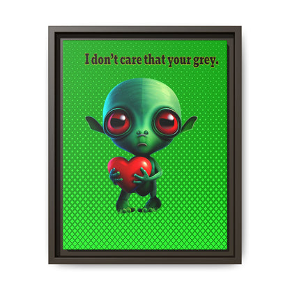I don't care that your grey - framed canvas art (logo green)