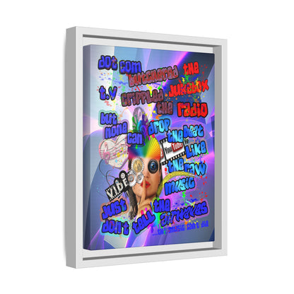 drop the beat - framed canvas art (grey-pink wave)