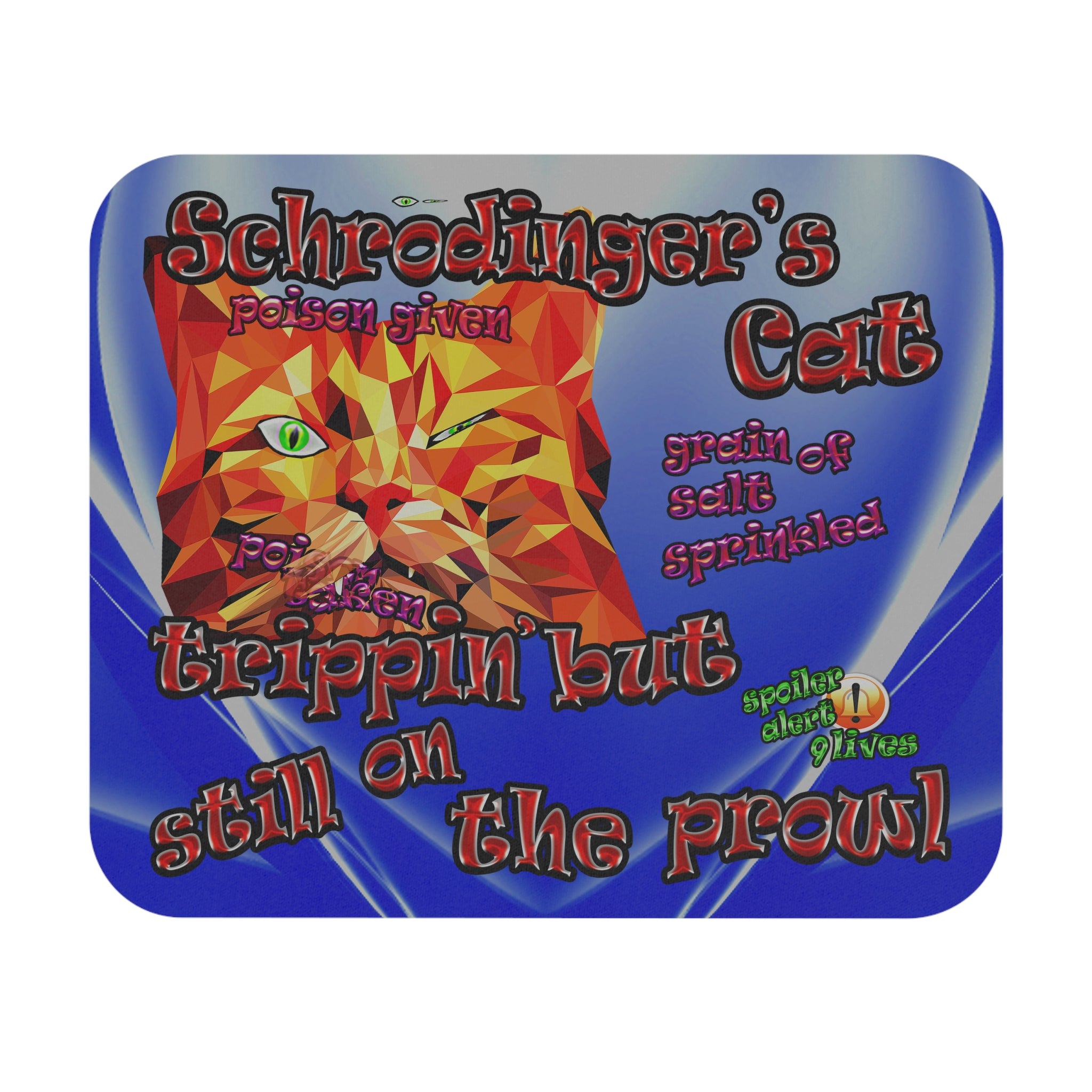 schrodinger's cat - Mouse Pad (Rectangle) (blue-white wave)