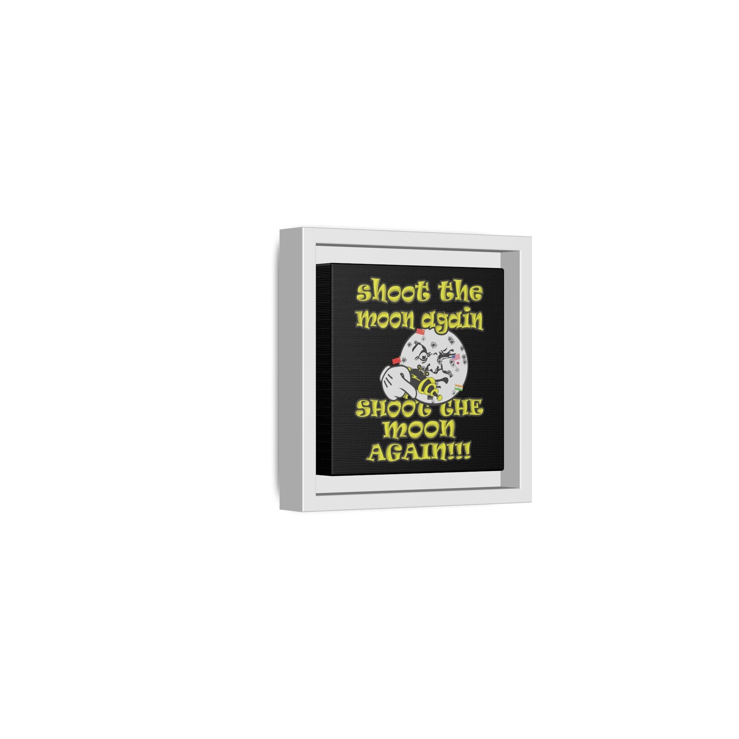 shoot the moon again - framed canvas art (black)