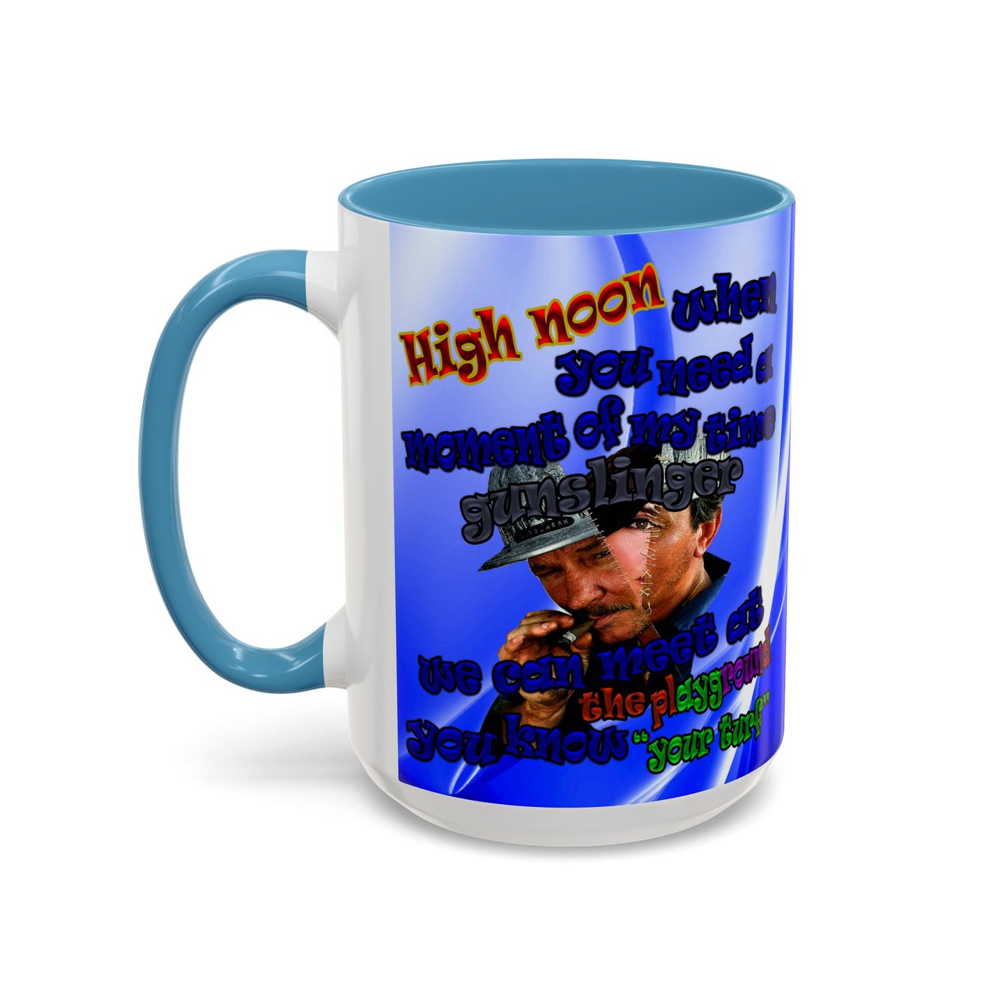 high noon - Accent Mug (blue-white wave)