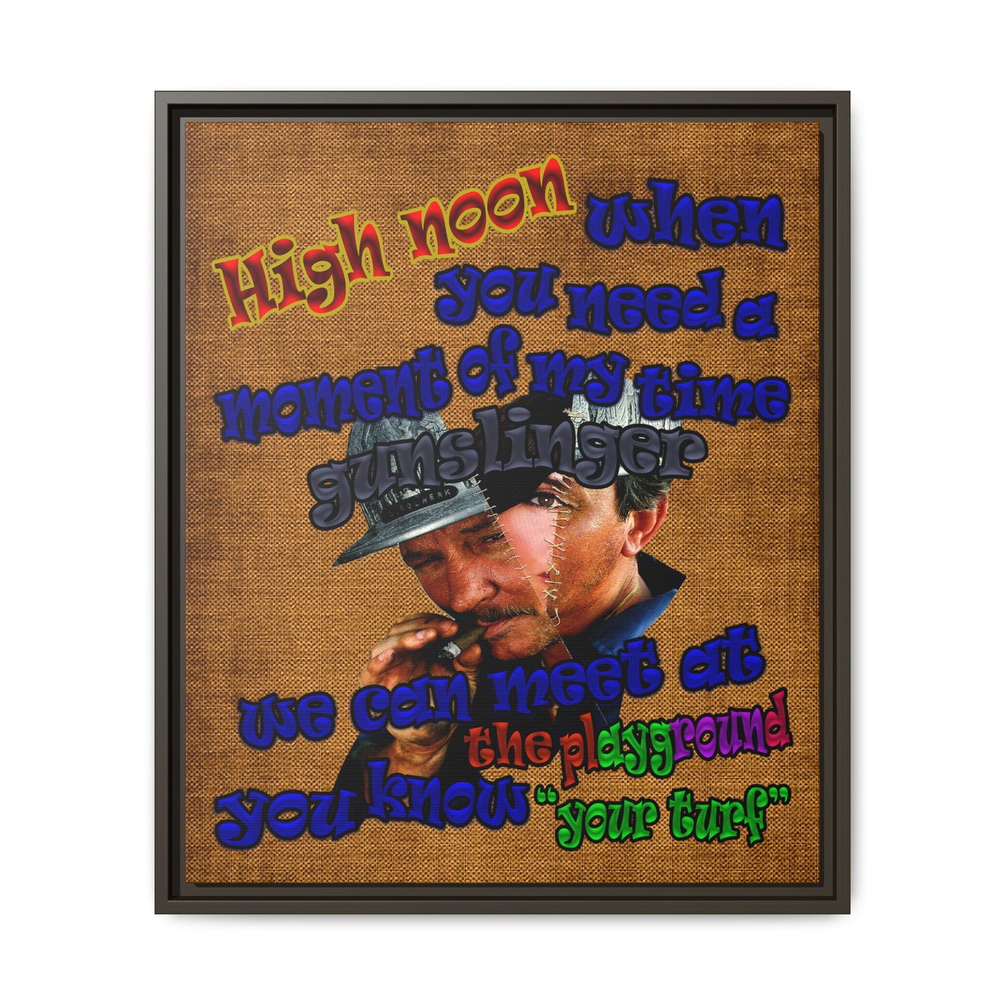 high noon - framed canvas art (brown papyrus)