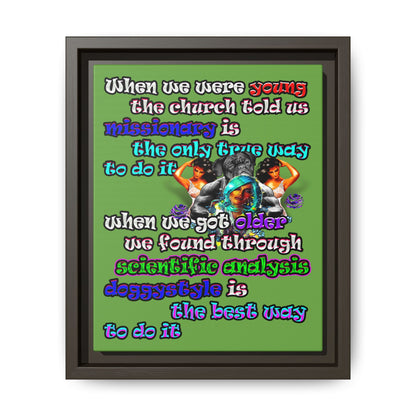 doggystyle - framed canvas art (green)