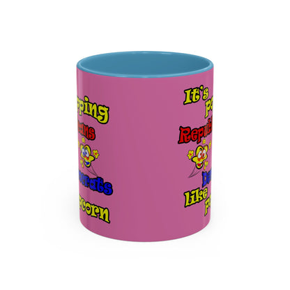 popping like popcorn - Accent Mug (light pink)